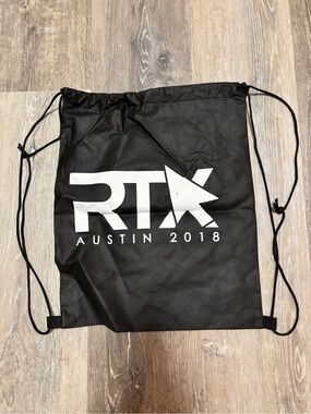 RoosterTeeth RTX Austin 2018 Black Drawstring Backpack